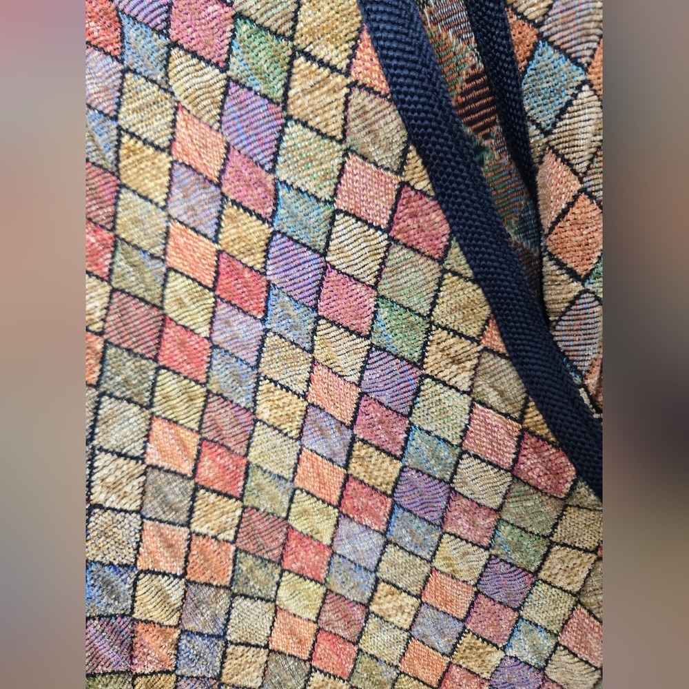 Beluga Reversible Patchwork Multicolor Diamond Patterned Jacket Size XL/2X - Picture 5 of 6
